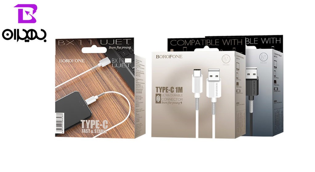کابل تبدیل USB به Type-C بروفون مدل BX11 طول 1 متر