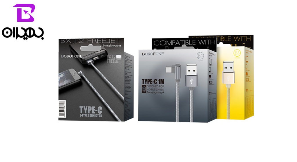 کابل تبدیل USB به Type-C بروفون مدل BX12 طول 1 متر