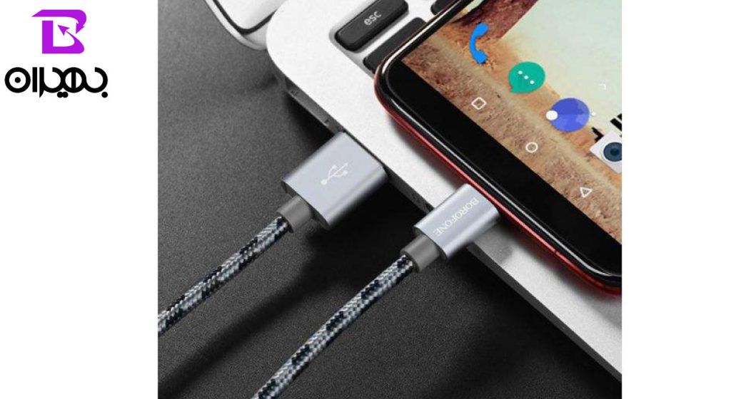 کابل تبدیل USB به Type-C بروفون مدل BX9 طول 1 متر