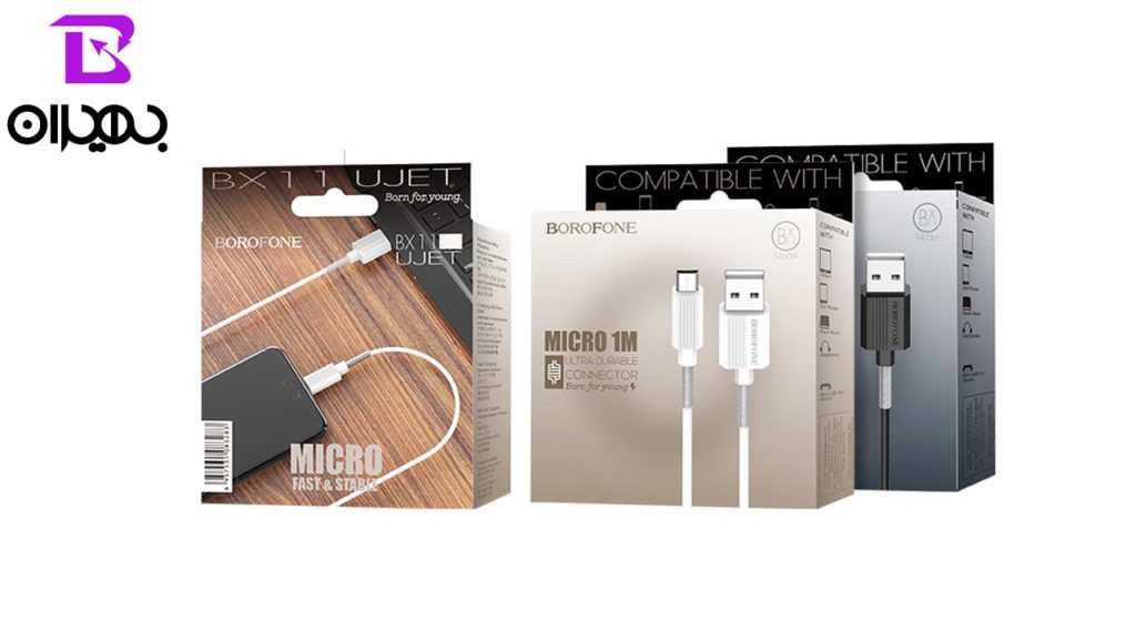 کابل تبدیل USB به MicroUSB بروفون مدل BX11 طول 1 متر
