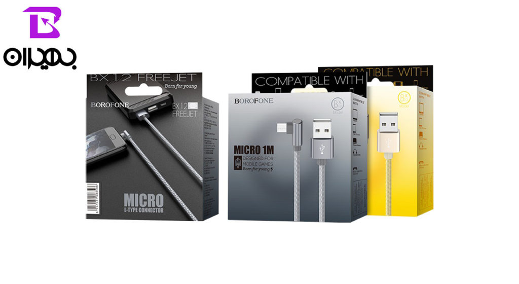 کابل تبدیل USB به MicroUSB بروفون مدل BX12 طول 1 متر