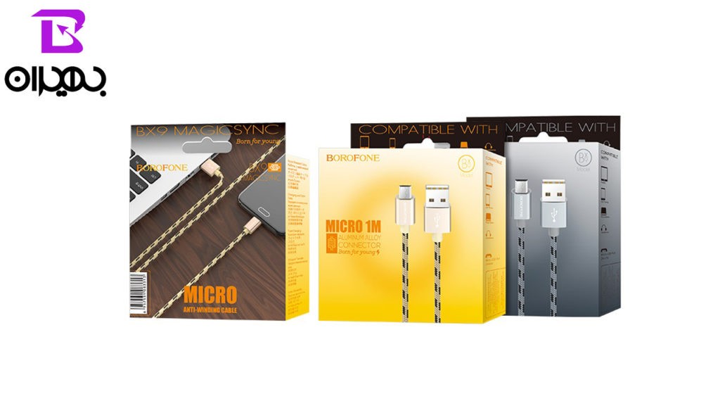 کابل تبدیل USB به MicroUSB بروفون مدل BX9 طول 1 متر