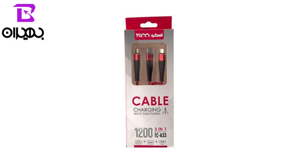 کابل تبدیل USB به MicroUSB ، Type-C و لایتنینگ مدل TC A33