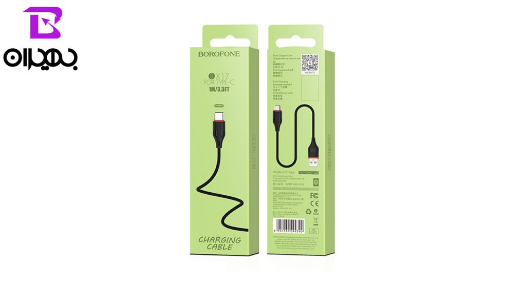 کابل تبدیل USB به Type-C بروفون مدل BX17 طول 1 متر