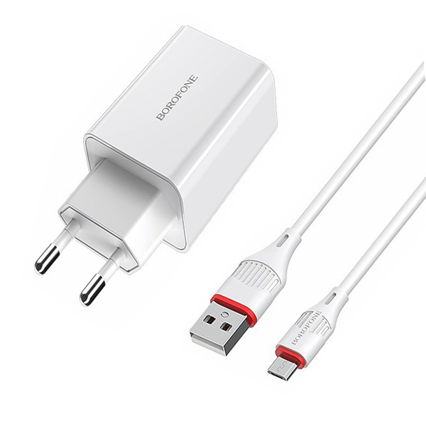 شارژر بروفون مدل BA21A QC3 به همراه کابل MicroUSB