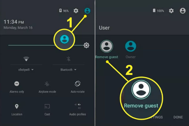 حذف کاربر مهمان