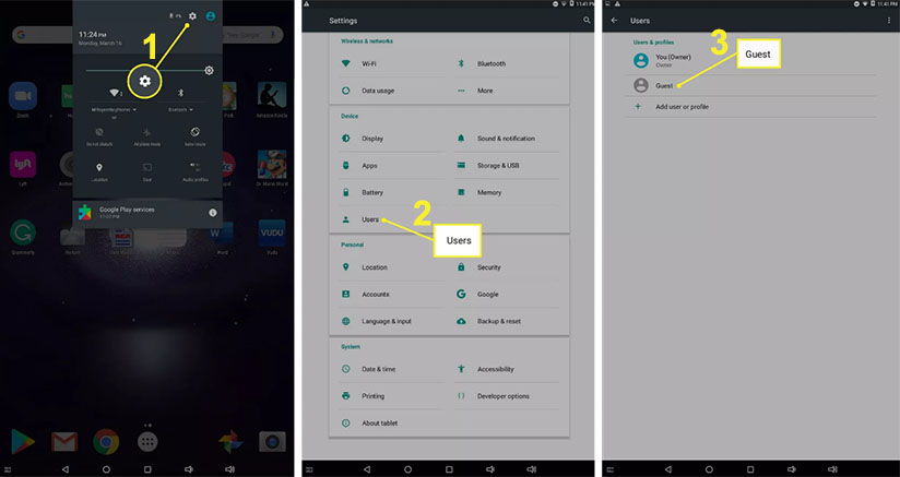 کاربر مهمان در اندروید 7