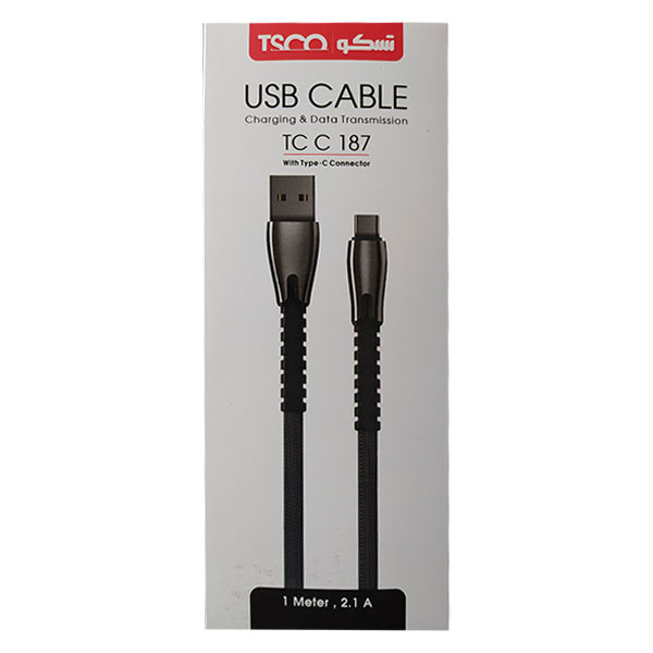 کابل USB به Type-C تسکو مدل TC C187 طول 1 متر
