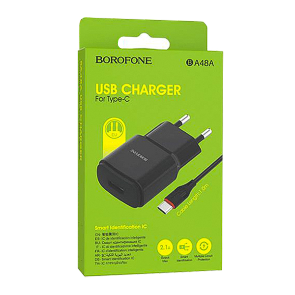 شارژر دیواری بروفون مدل BA48 A به همراه کابل Type-c