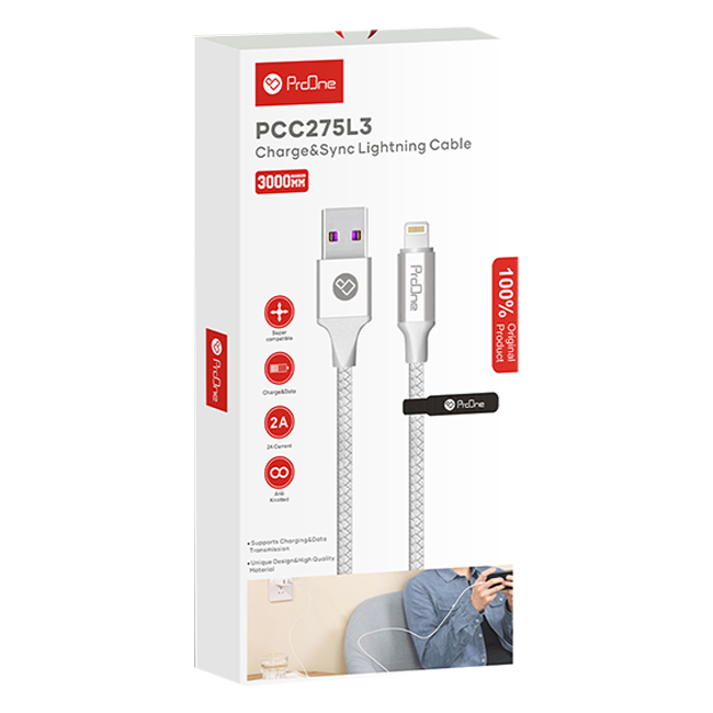 کابل تبدیل USB به لایتنینگ پرووان مدل PCC275 طول 3 متر
