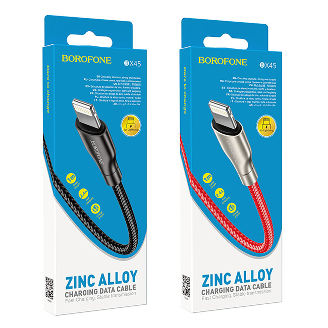 کابل تبدیل USB به لایتنینگ بروفون مدل BX45 طول 1 متر