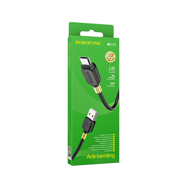 کابل تبدیل USB به MicroUSB بروفون مدل BX59 طول 1 متر
