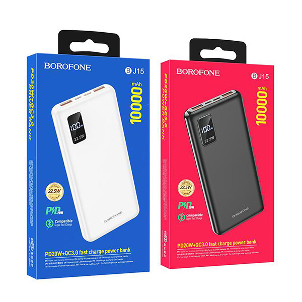 شارژر همراه بروفون مدل BJ15 ظرفیت 10000 میلی آمپر ساعت