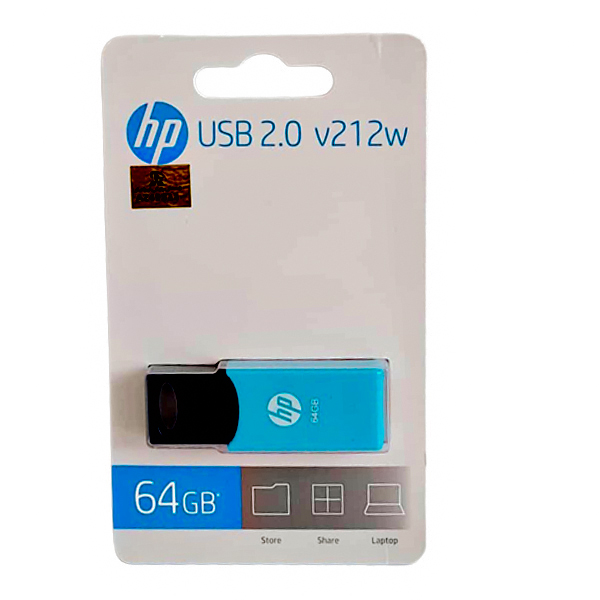 فلش مموری 64GB اچ پی USB2.0 مدلV212W آبی