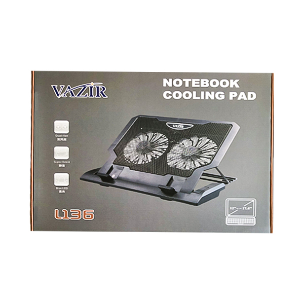 پایه خنک کننده تنظیم ارتفاع لپ تاپ 2 فن VAZ L136