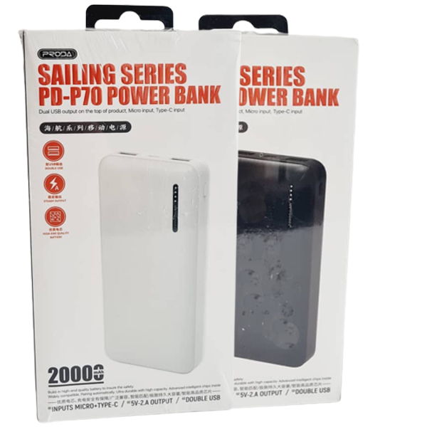 شارژر همراه پرادا مدل PD-P70 ظرفیت 20000MAH