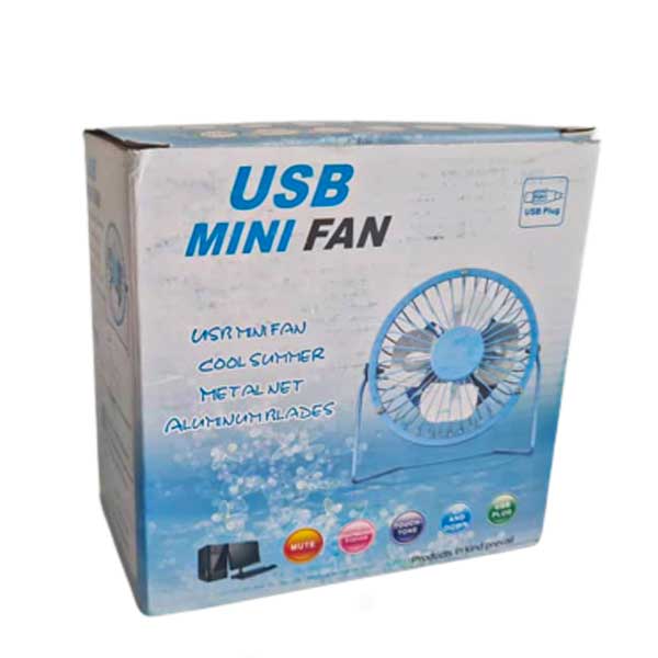 مینی پنکه رومیزی بدنه فلزی USB مدل YR-F001