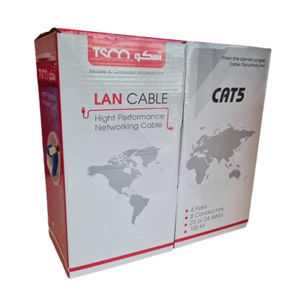 کابل شبکه حلقه ای CAT5 تسکو مدل TCN1010طول 100 متر