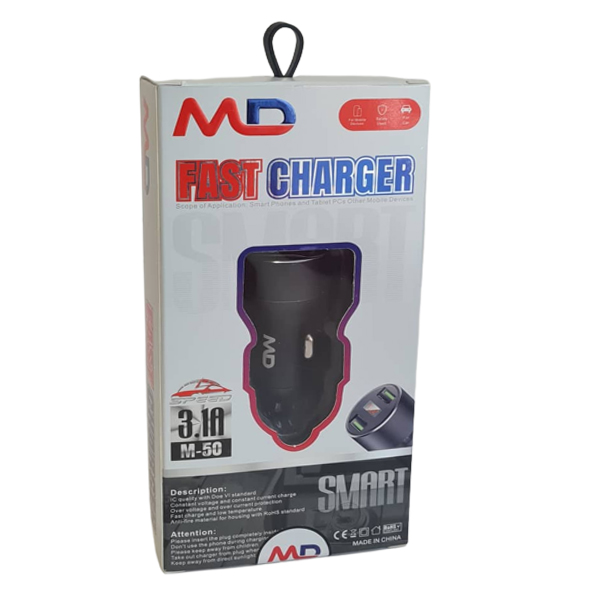شارژر فندکی MD مدل M-50 FAST 2P 3.1 A