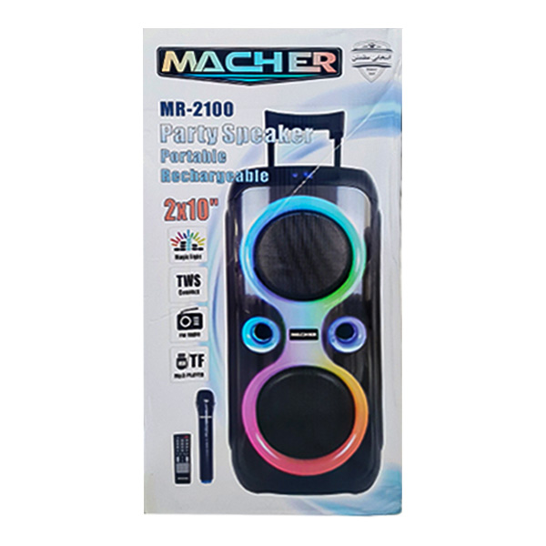 اسپیکر پارتی باکس مچر مدل MR-2100 2*10 با میکروفون