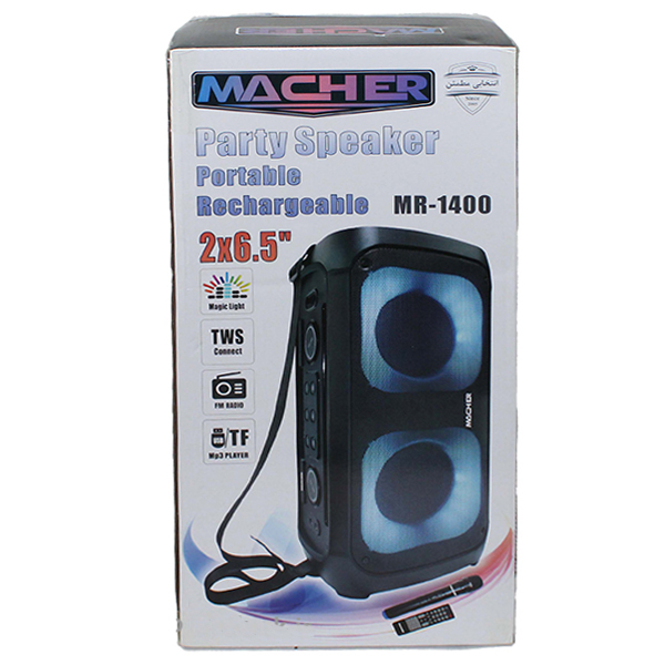 اسپیکر پارتی باکس مچر مدل MR-1400 2*6 70cm با میکروفون