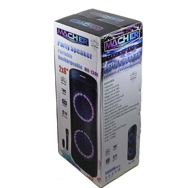 اسپیکر پارتی باکس مچر مدل MR-1300 2*8 78cm با میکروفون