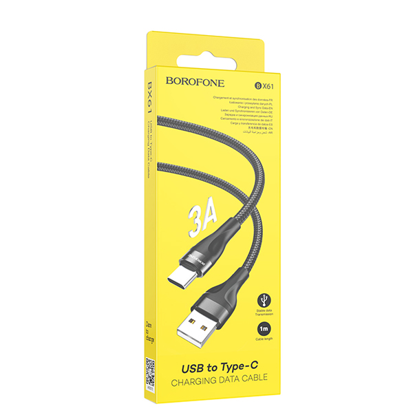 کابل USB به Type-C بروفون مدل BX61 طول 1 متر