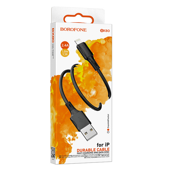 کابل تبدیل USB به لایتنینگ بروفون مدل BX80 طول 1 متر