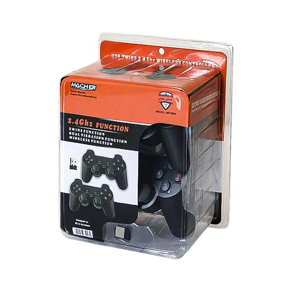 دسته بازی بی سیم دوبل شوک دار مچر مدل MR-W64