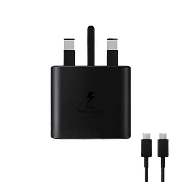 شارژر دیواری سامسونگ PD 3PIN 45W مدل EP-TA845X به همراه کابل Type-c