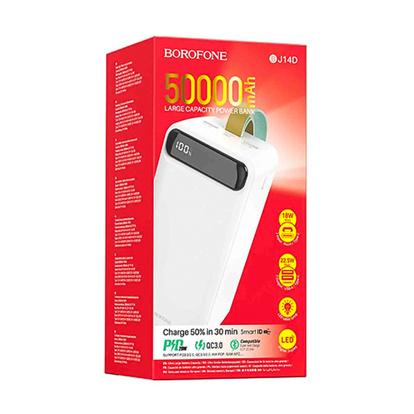 شارژر همراه بروفون مدل BJ14D ظرفیت 50000mAh