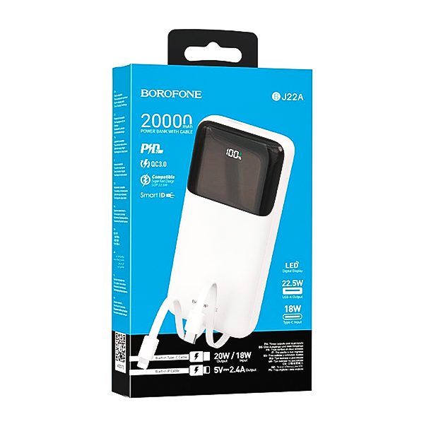 شارژر همراه PD بروفون مدل BJ22A ظرفیت 20000mAh