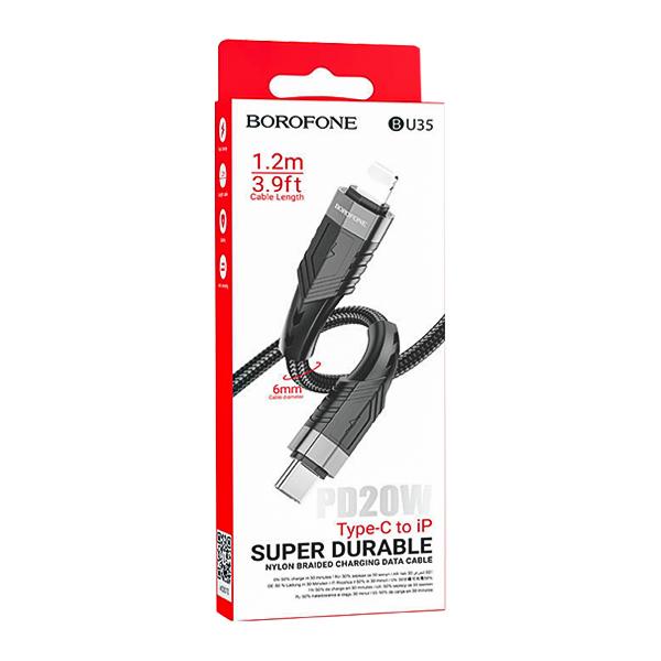 کابل تایپ سی به لایتنینگ 20W بروفون مدل BU35 طول 1.2 متر