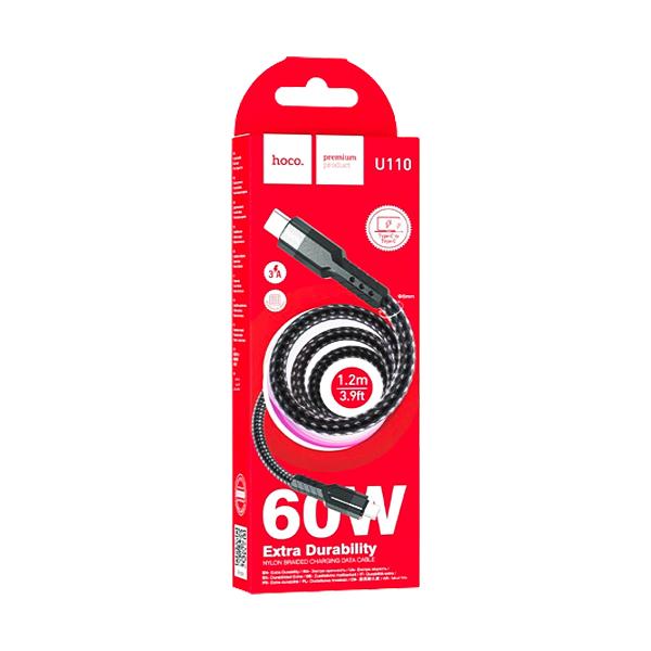 کابل دو سر تایپ سی 60W هوکو مدل U110 طول 1.2 متر