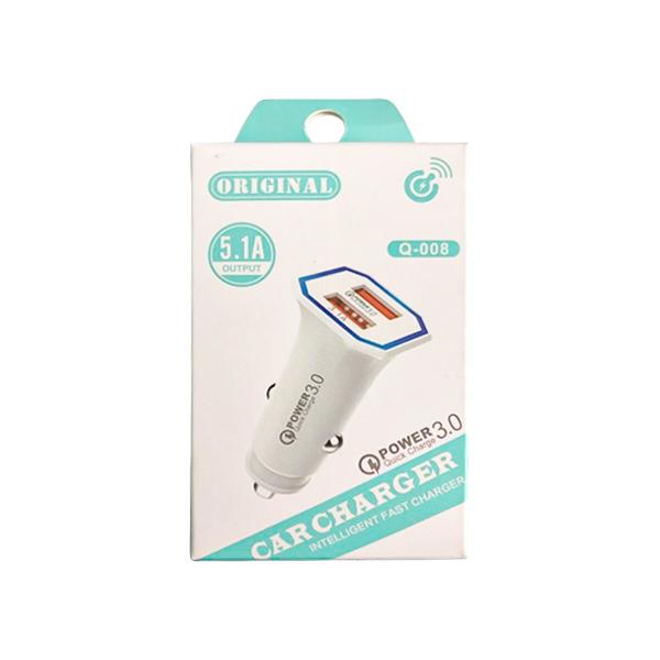 شارژر فندکی 2.4 آمپر دو پورت مدل Q-008