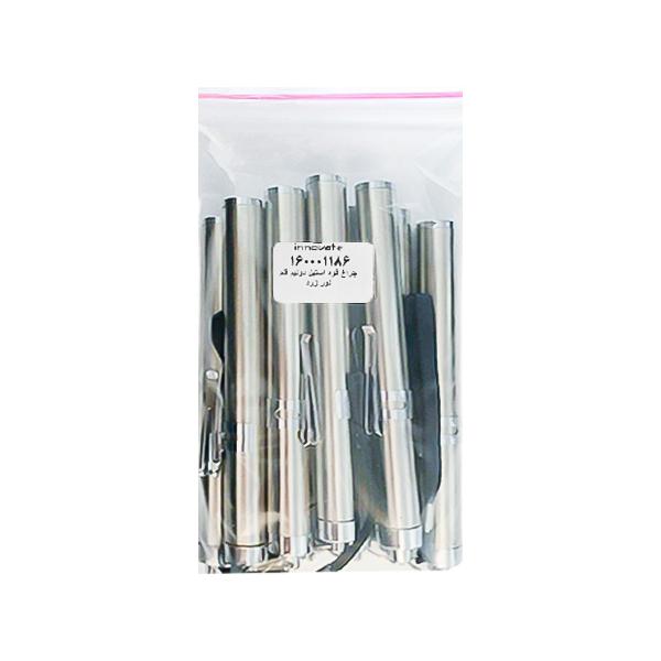 چراغ قوه استیل باتری خور نور زرد مدل 186