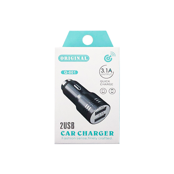 شارژر فندکی 3.1 آمپر دو پورت مدل Q-001
