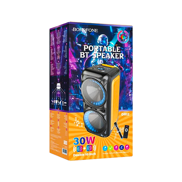 اسپیکر پارتی باکس بروفون مدل DR12 به همراه میکروفون