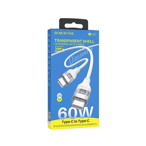 کابل دو سر تایپ سی 60W بروفون مدل BU37 طول 1.2 متر