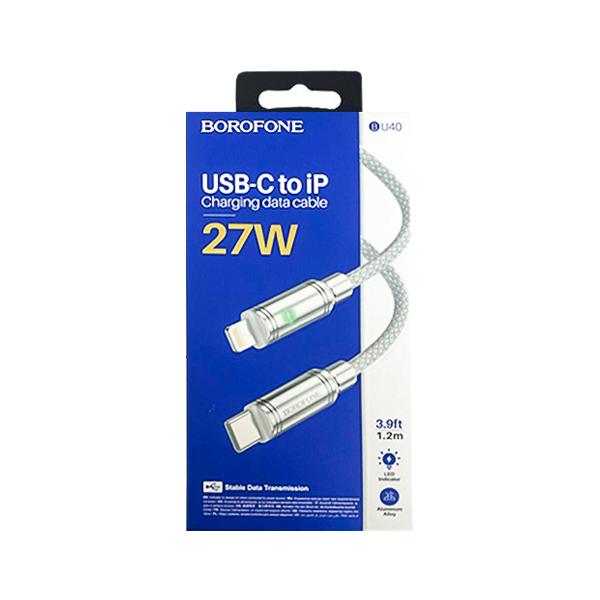 کابل تایپ سی به لایتنینگ 27W بروفون مدل BU40 طول 1.2 متر