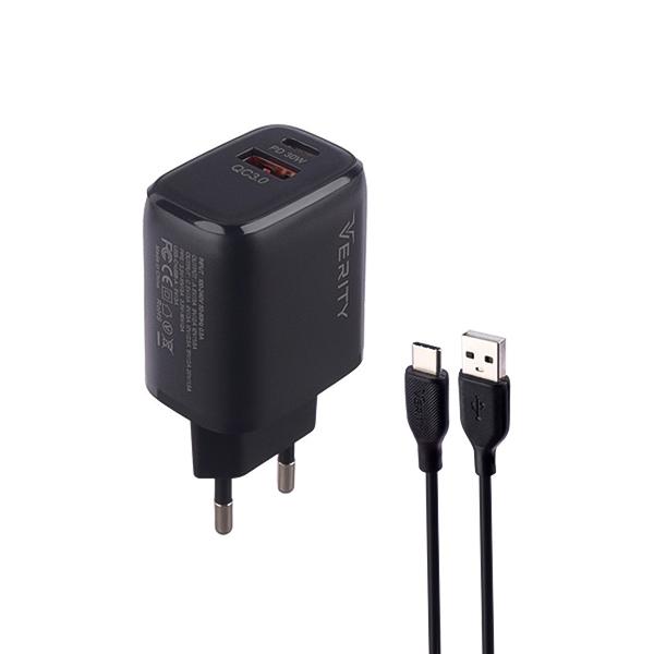 شارژر دیواری 33W وریتی مدل AP 2126 همراه با کابل تایپ سی