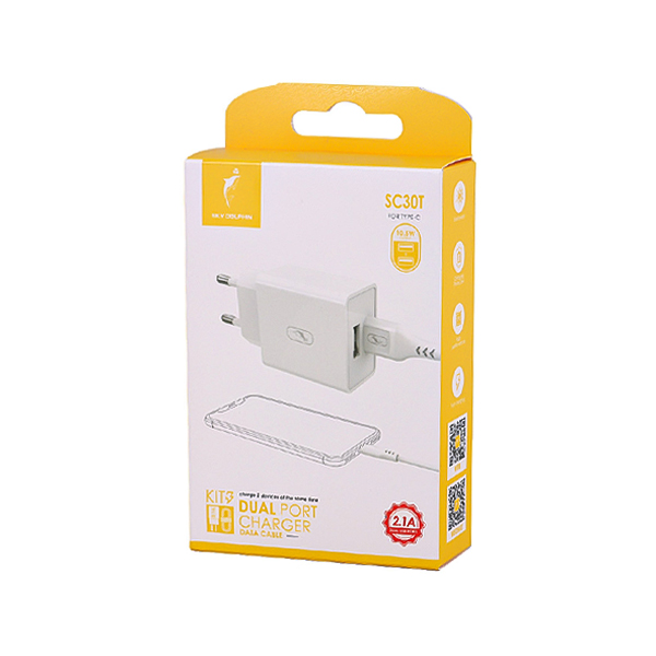 شارژر دیواری Sky Dolphin 10.5W مدل SC30T + کابل تایپ سی