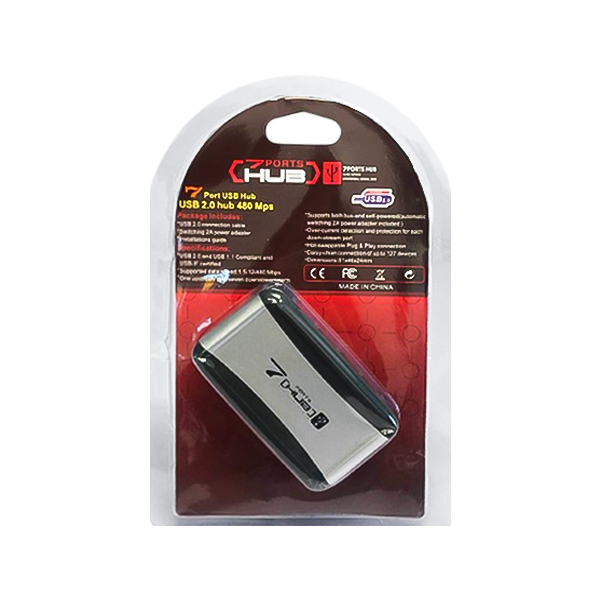هاب 7 پورت USB2.0 آداپتور دار