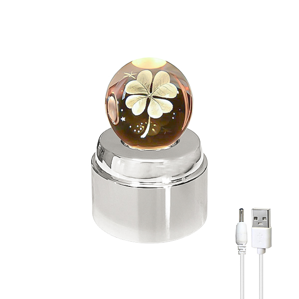 چراغ خواب گوی چرخان طرح گل شبدر