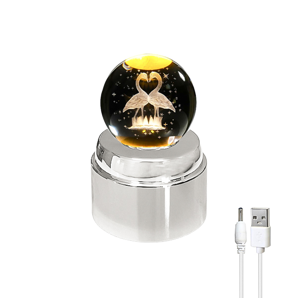 چراغ خواب گوی چرخان طرح فلامینگو