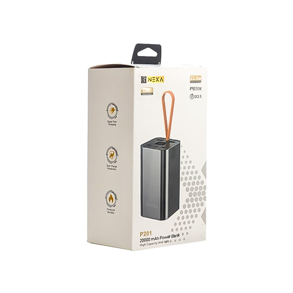 شارژر همراه Nexa 20W+22.5W مدل P201 ظرفیت 20000mAh