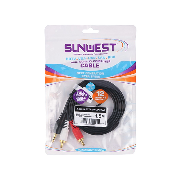 کابل صدا ۱ به ۲ SUNWEST طول 1.5 متر
