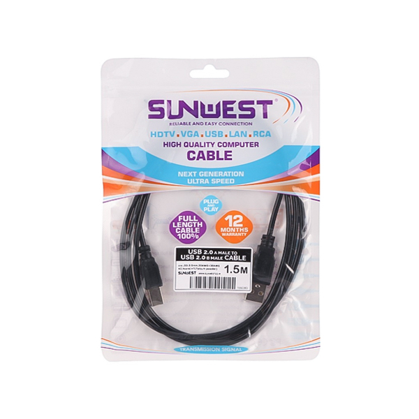 کابل پرینتر SUNWEST طول 1.5 متر