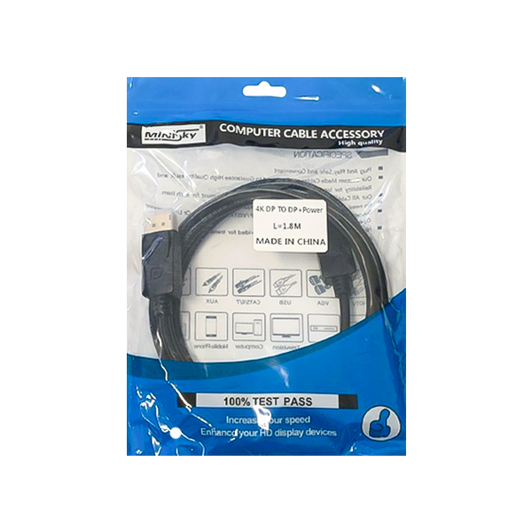 کابل Minisky DisplayPort 4K طول 1.8 متر