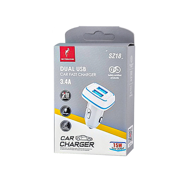 شارژر فندکی دو پورت Sky Dolphin مدل SZ18